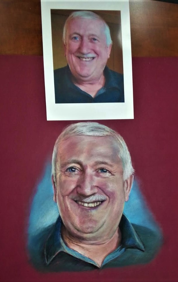 Smiling face of pastel portrait designed by a portrait artists in Brisbane